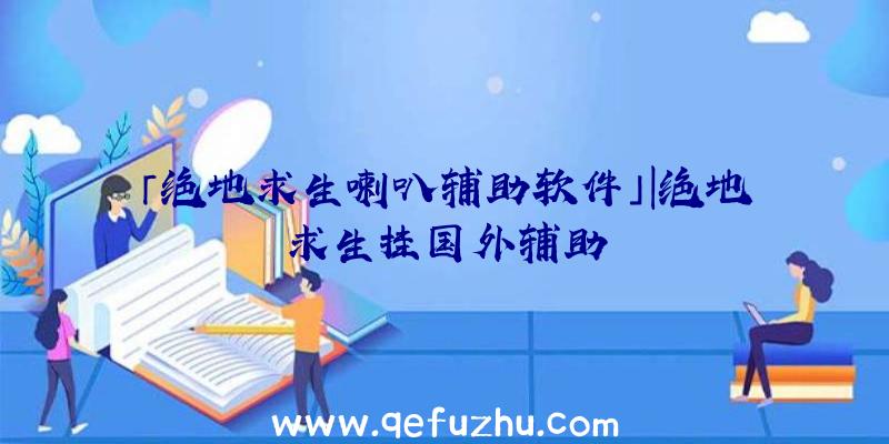 「绝地求生喇叭辅助软件」|绝地求生挂国外辅助